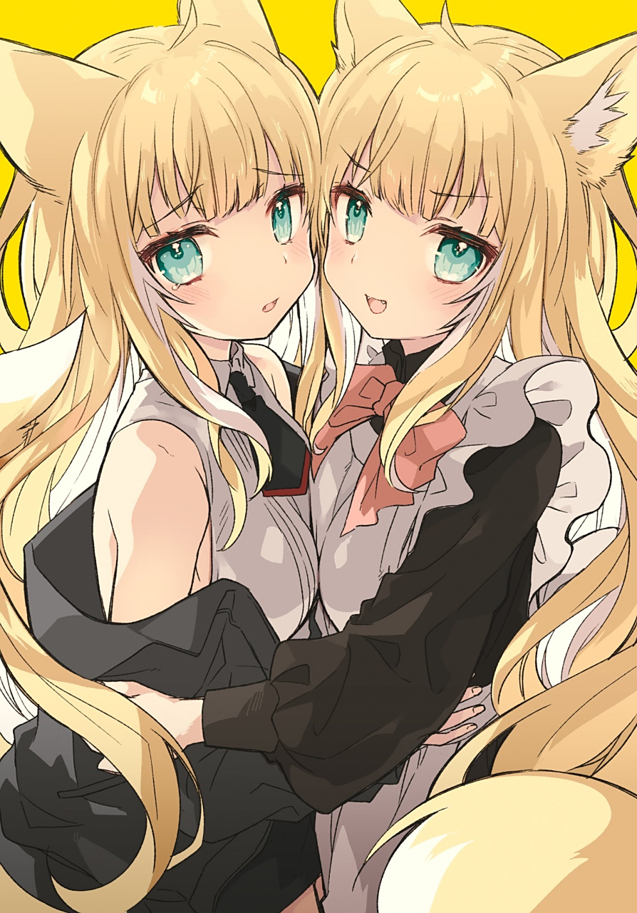 两只小可爱的一起贴贴[温暖]#二次元