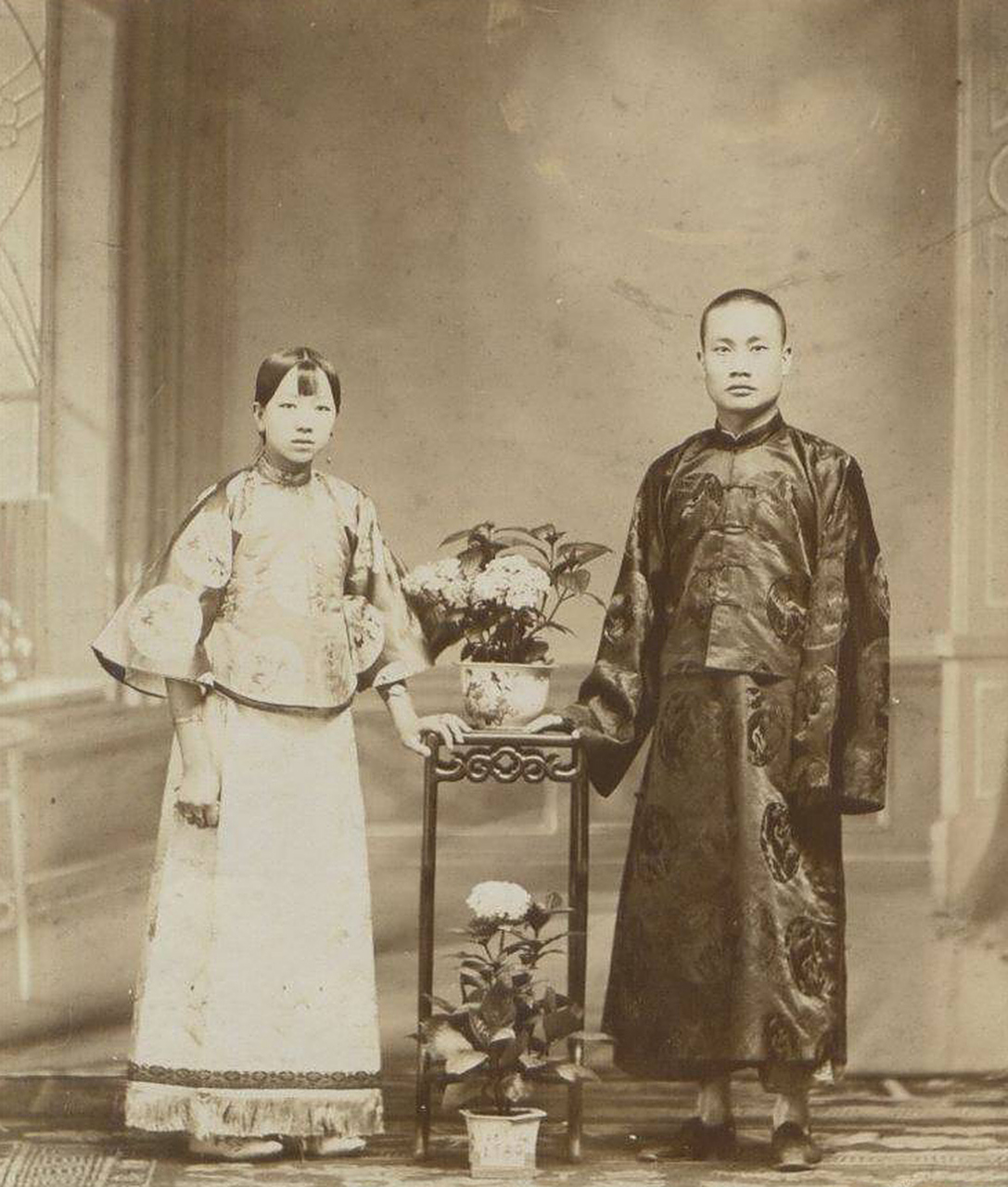 老照片  清末民初的结婚照   极美的中式传统