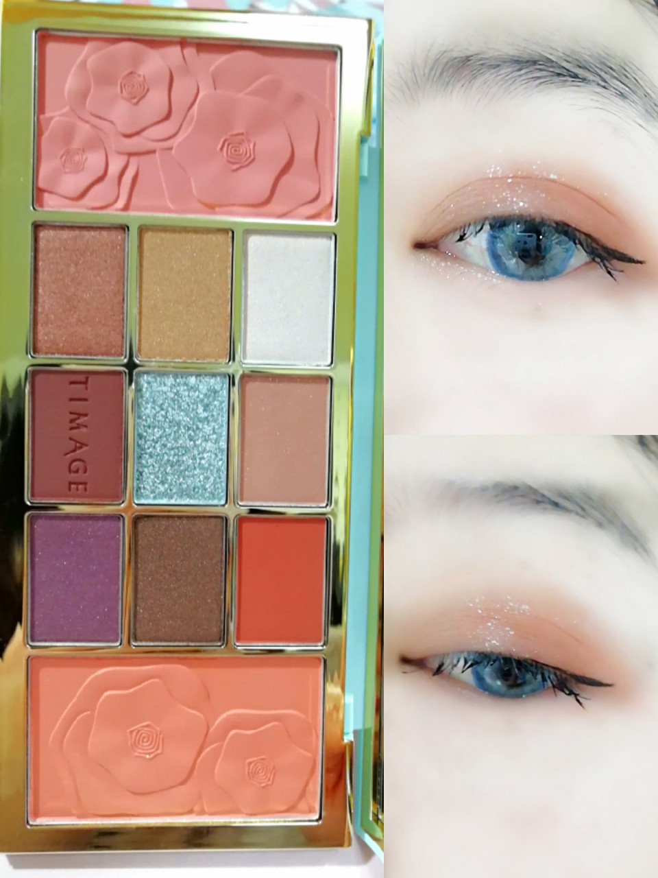 彩棠点彩琉纹眼颊盘 拆开袋子映入眼帘的满是海棠花元素的盒子真的好