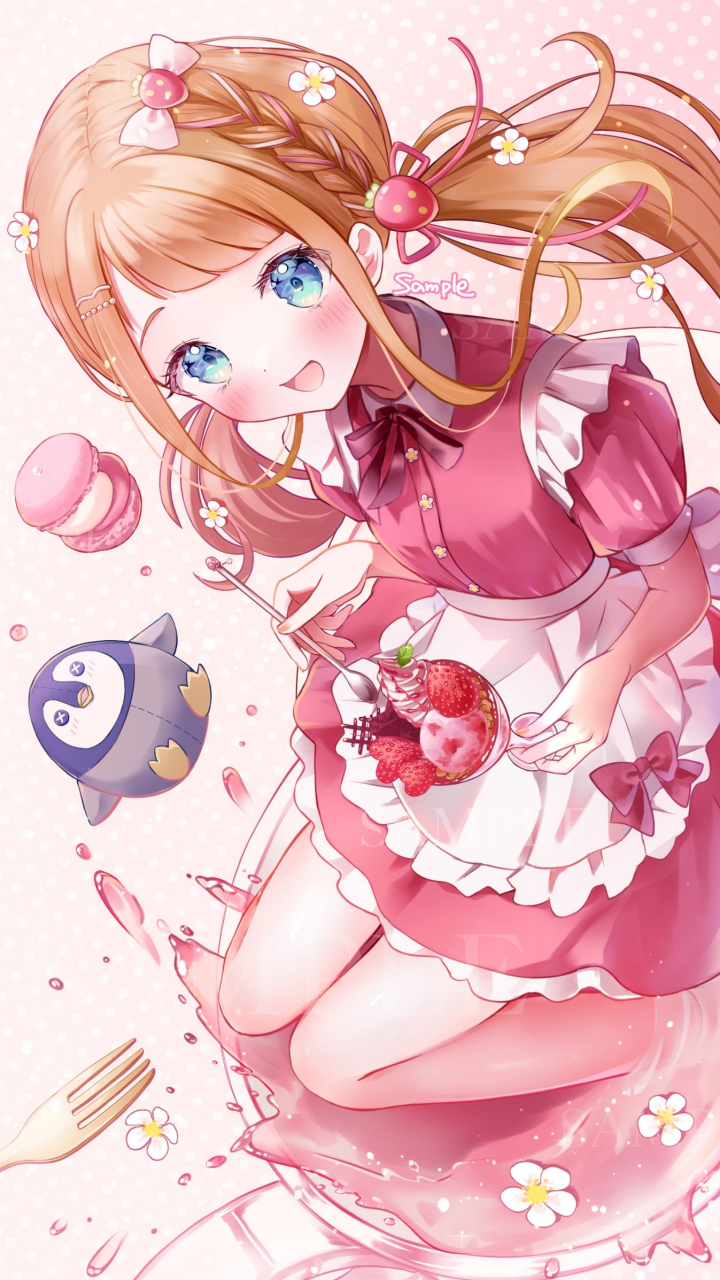 先生,你的「草莓奶昔冰淇淋」做好啦#二次元#  画师:ゐろの