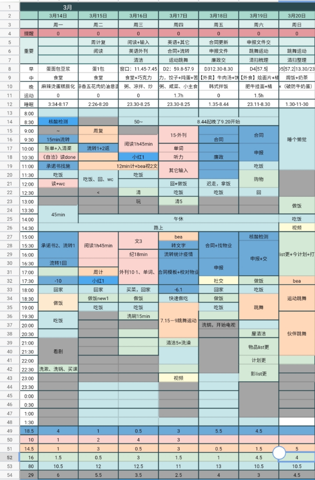 用excel和notion进行周计划和周复盘