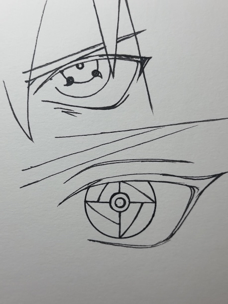 二柱子和宇智波止水写轮眼简单绘画过程图#绘画# #写轮眼# #简笔画