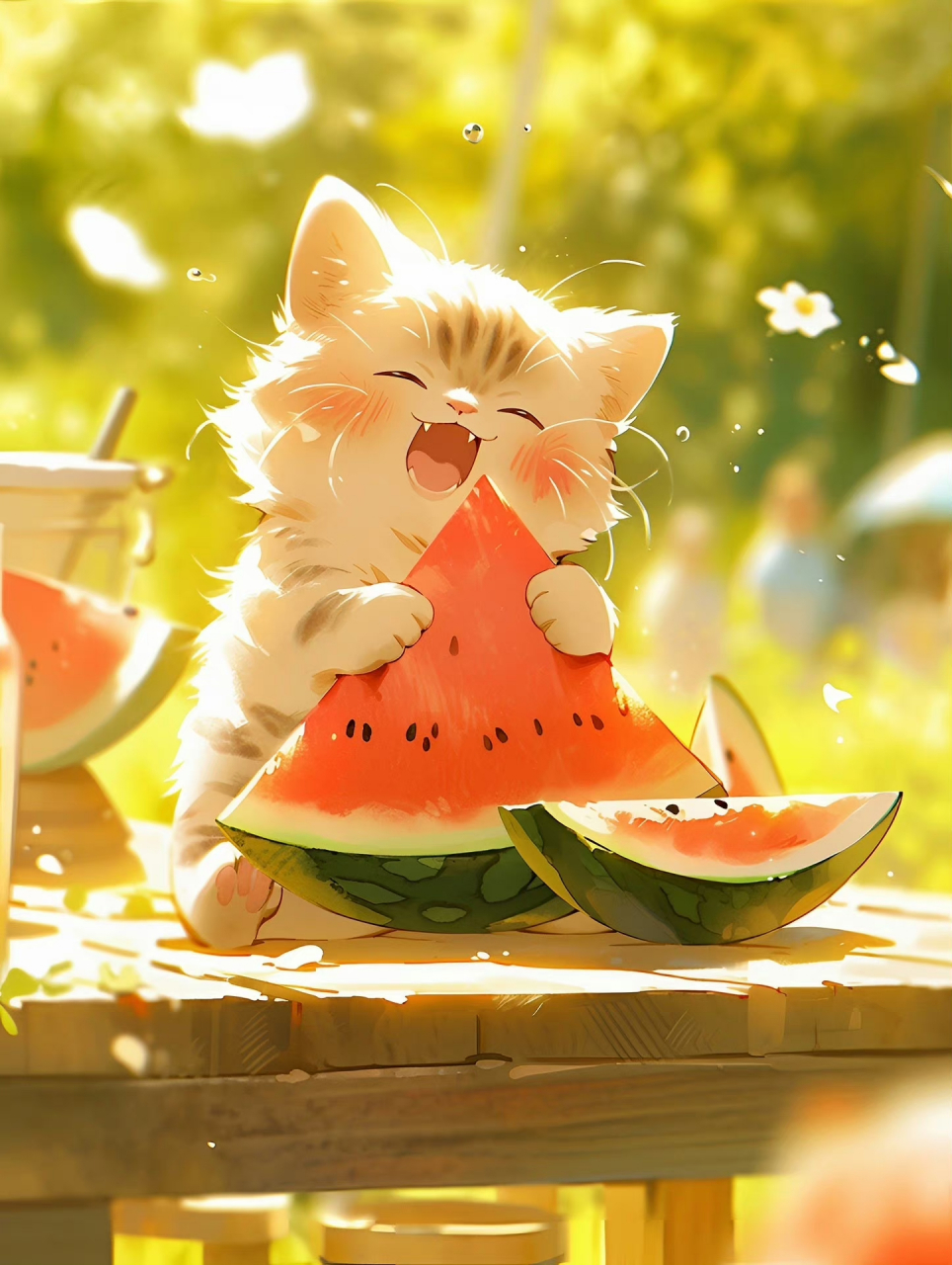 吃西瓜的小猫咪[期待]