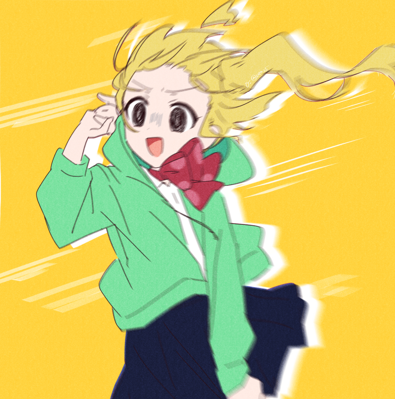 强风吹拂~  画师:u. #伊地知虹夏# #孤独摇滚# #同人