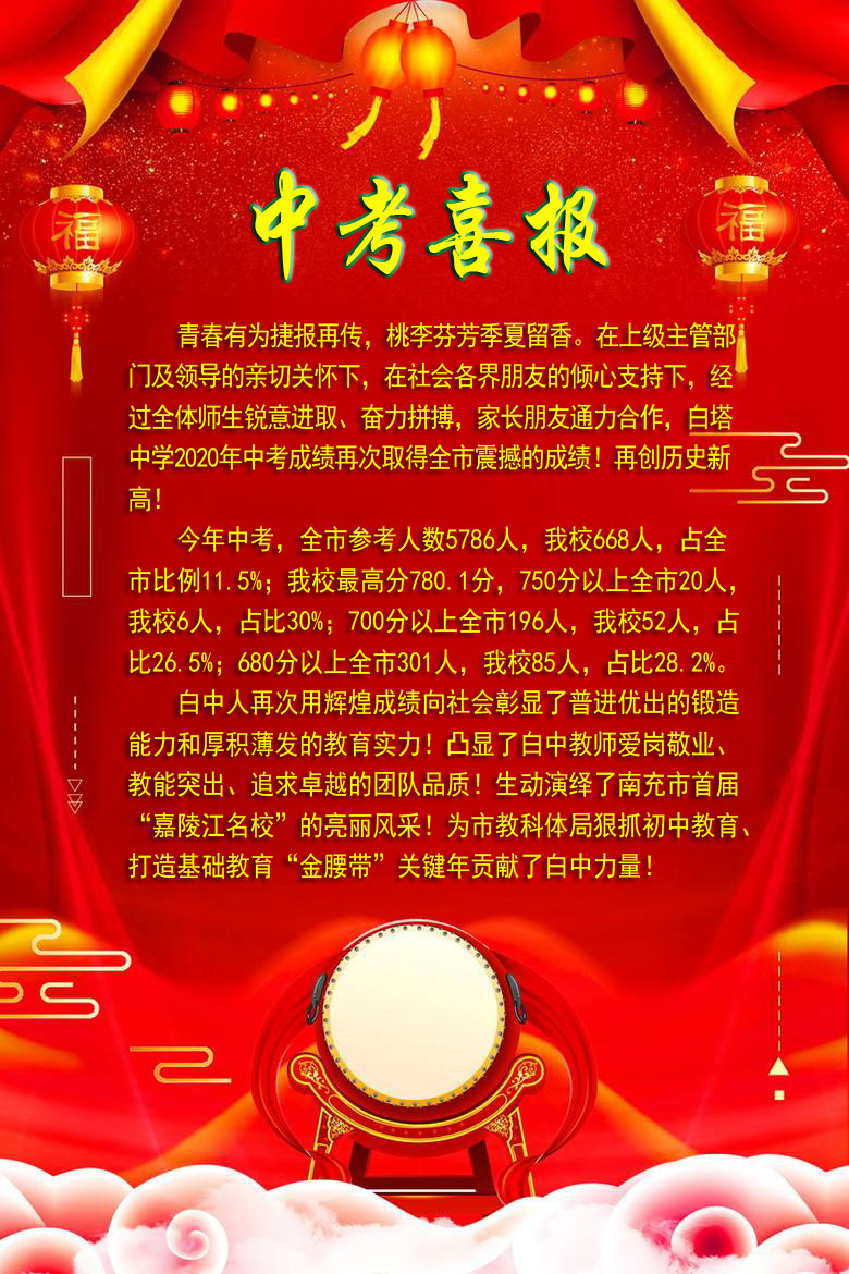 南充市首届"嘉陵江名校"阆中市白塔中学再写辉煌