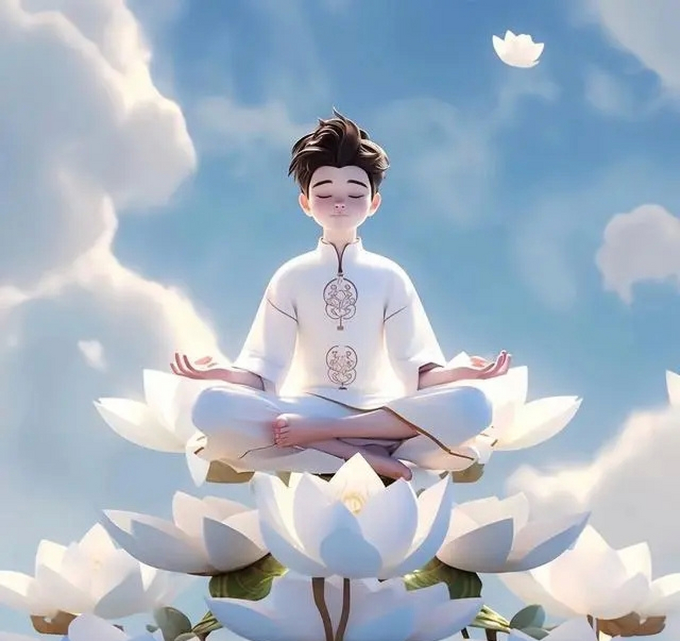 古风佛系莲花台祈福男生头像 ,莲花台上仙人坐,祈福挡灾世人安.