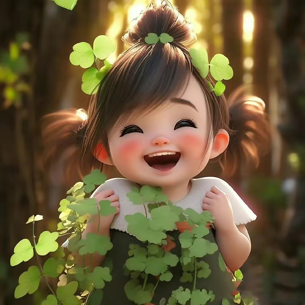 四叶草女孩头像#晒出上学时的你