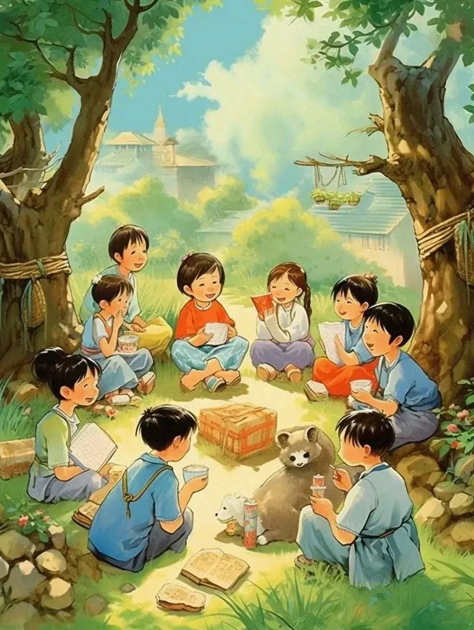 儿时记忆:爬树,在大树下玩游戏也是童年乐事!