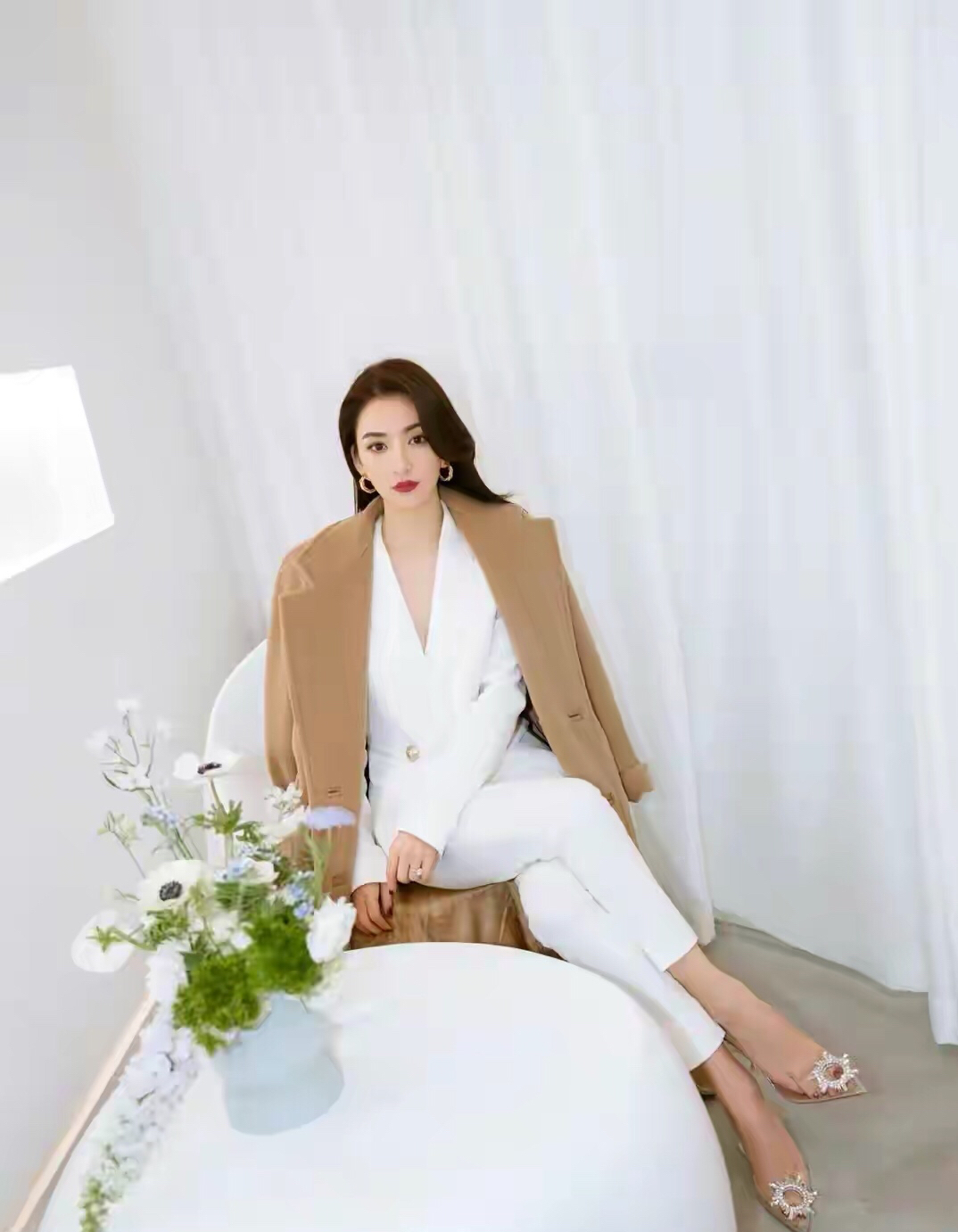 方媛,精致的面容,模特的身材