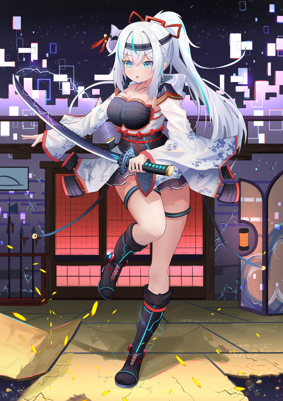 画师:顺奇0319,白毛武器娘#二次元美图# #我爱二次元# #二次元萌妹