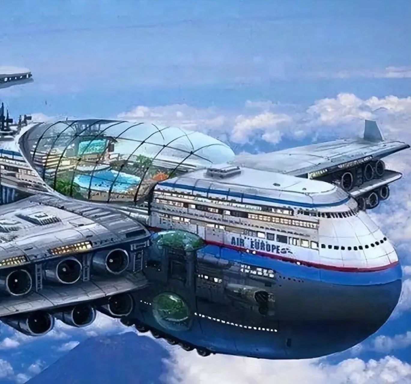 数十年前幻想的未来超级大飞机