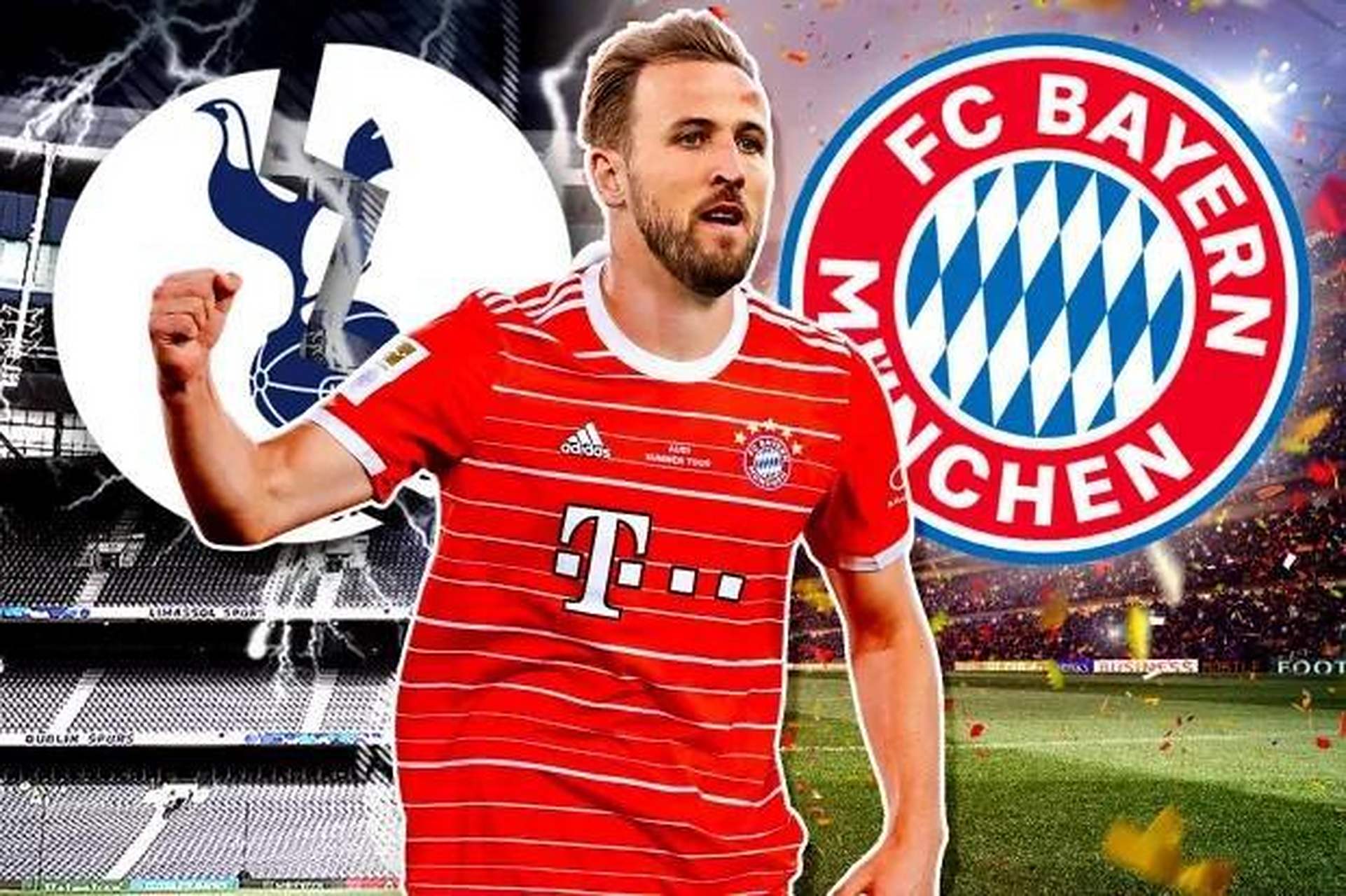 热刺球星凯恩转会拜仁,转会费1亿欧,签约至2027年,将身披9号球衣.