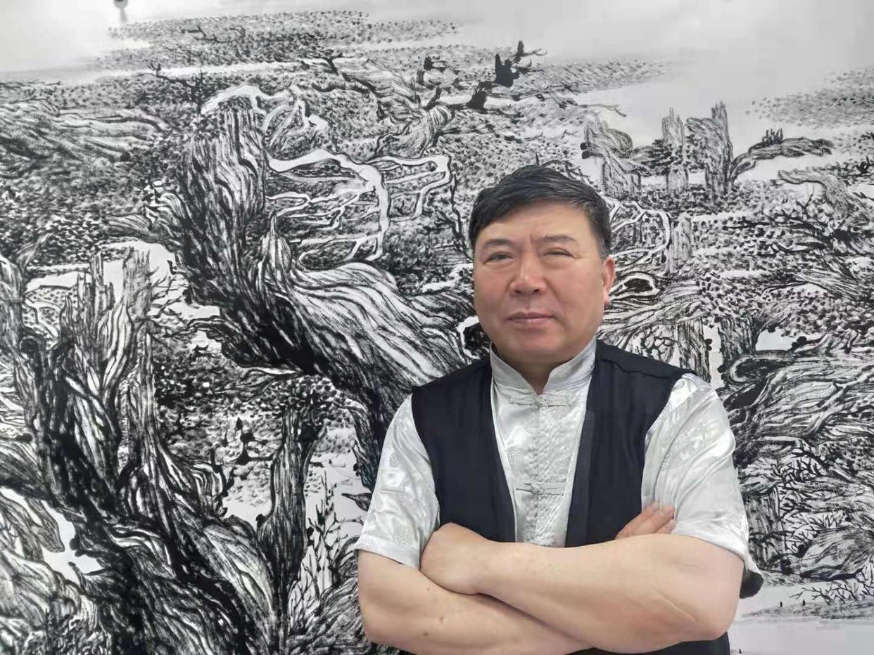 焦墨山水胡杨领军人物刘广才其作品再现