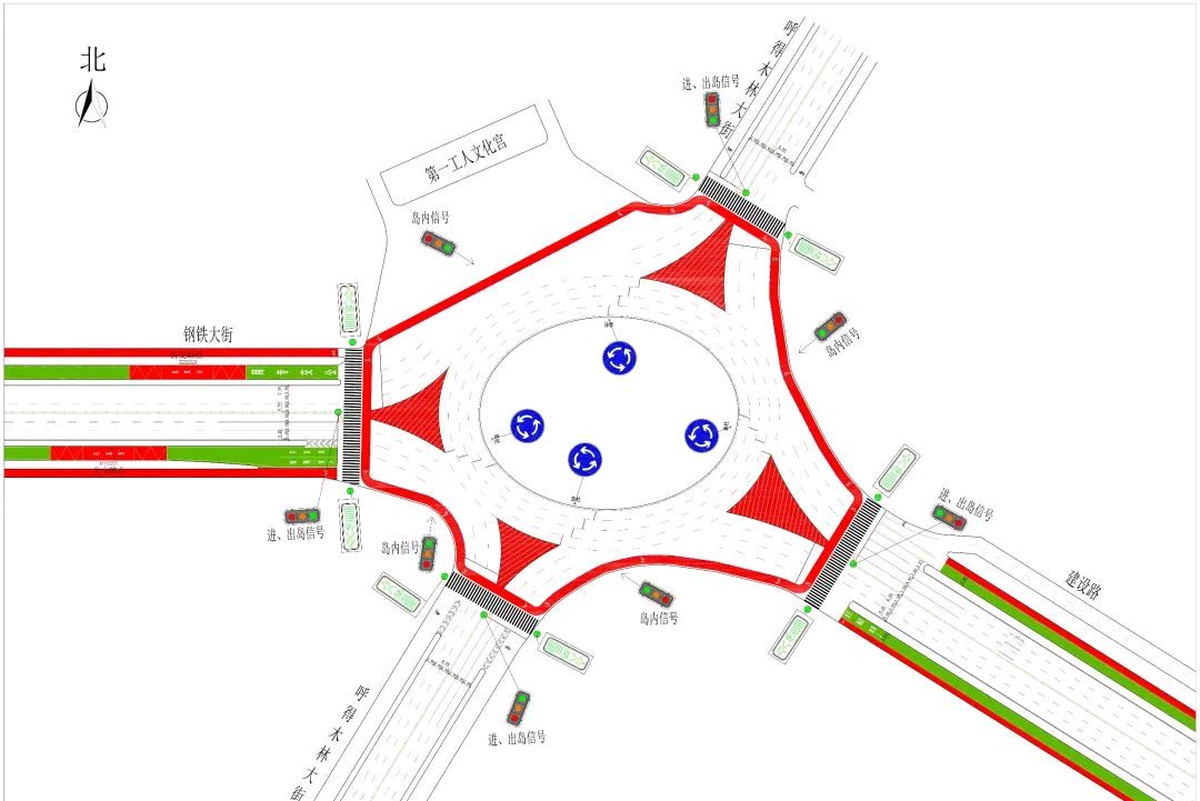 包头一宫环岛路口于12月12日起调整通行规则