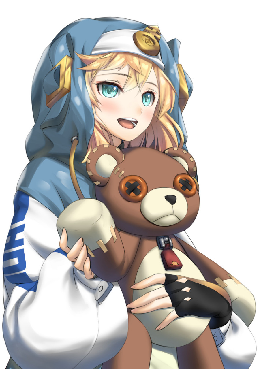 画师:ibis,黄毛少女与玩偶熊#二次元美图# #我爱二次元# #二次元萌妹