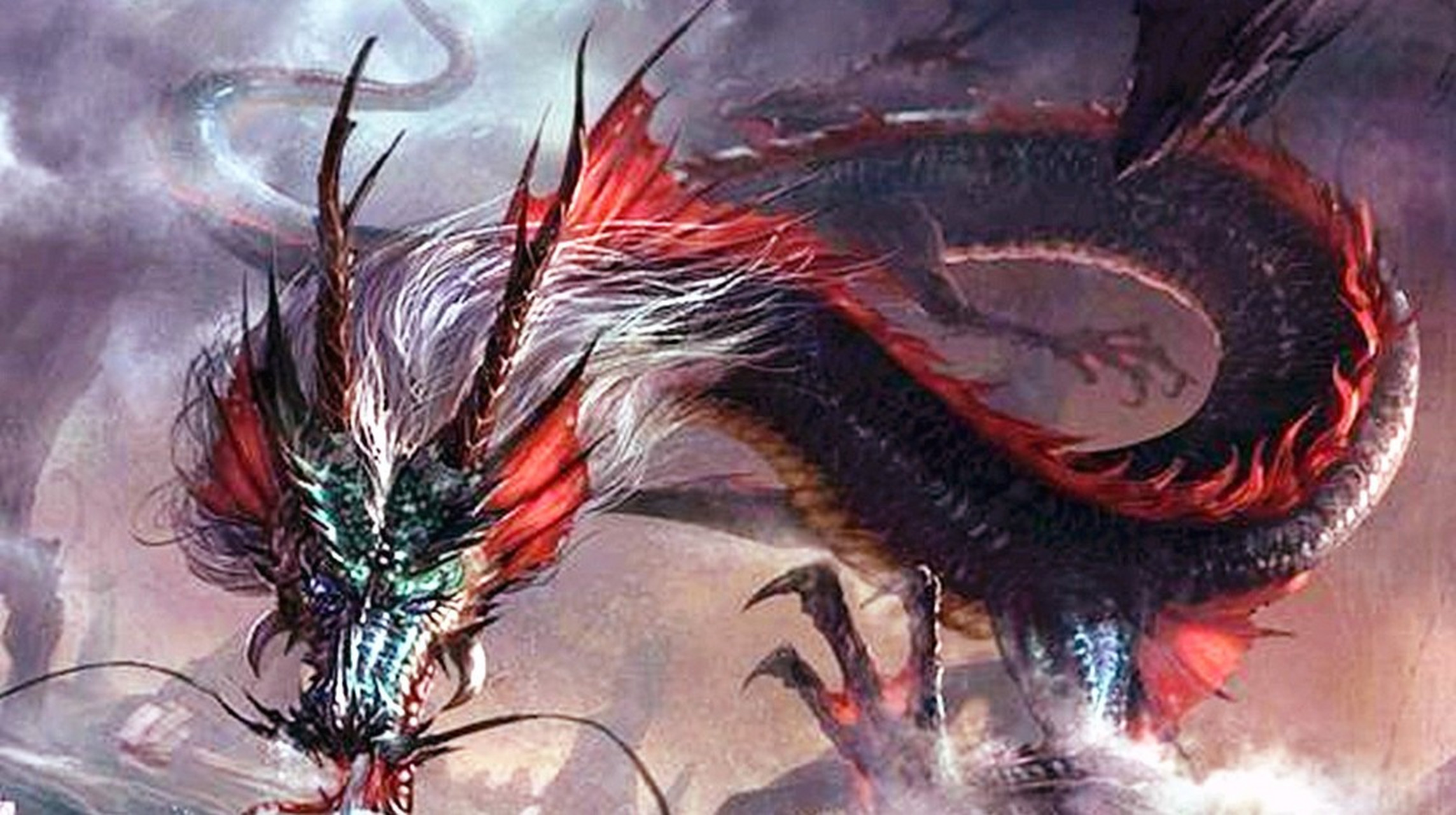 龙作为上古神兽,不仅能上天入海,还能够施云布雨,引来洪水.