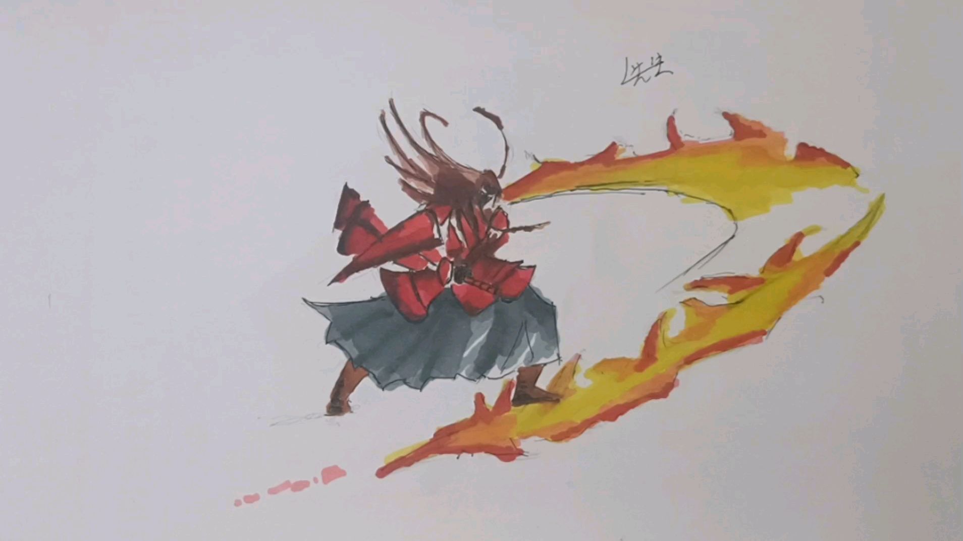 火柴人火焰刀画法