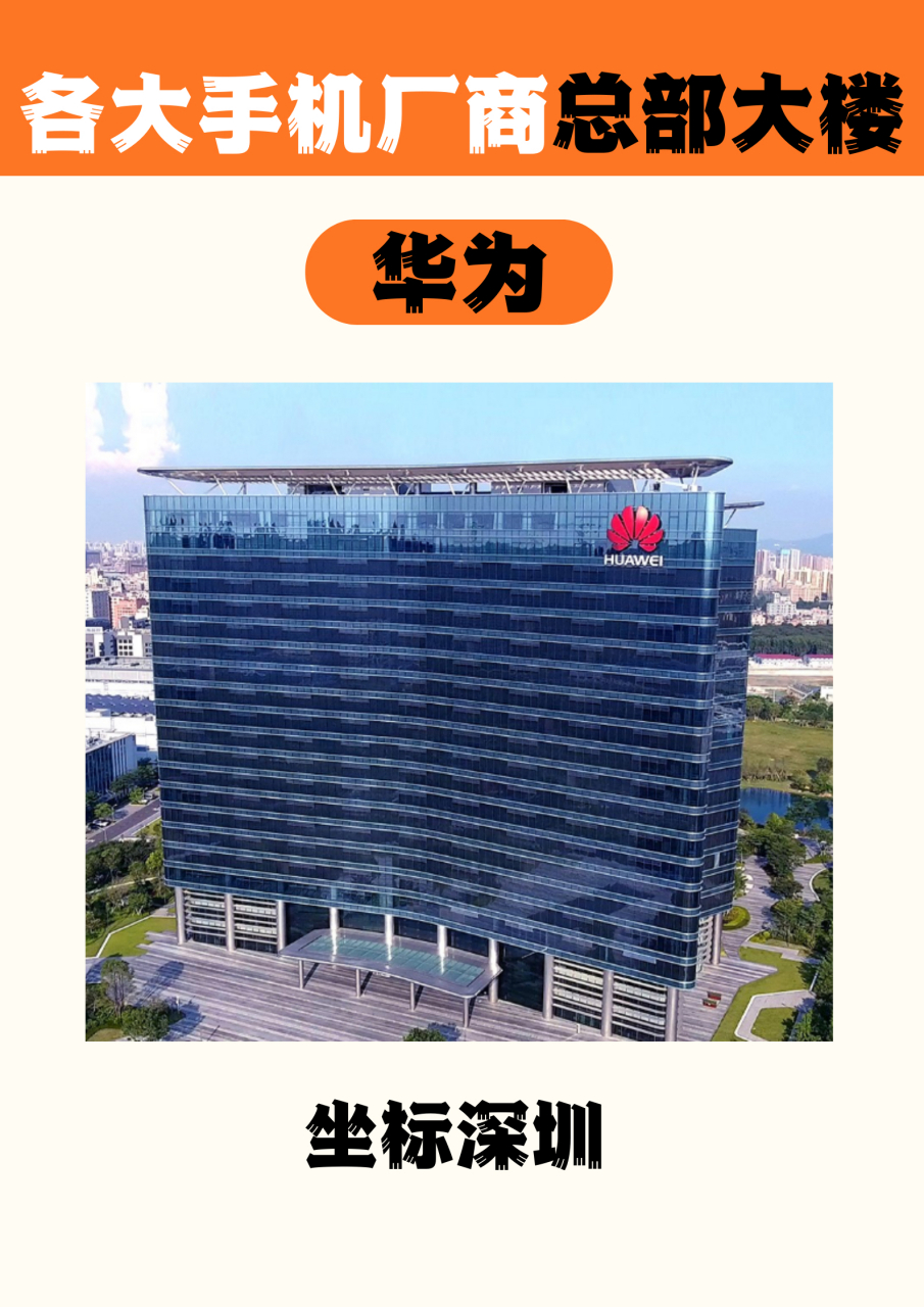 世界各大手机厂商总部大楼 oppo:坐标东莞 华为:坐标深圳 荣耀:坐标