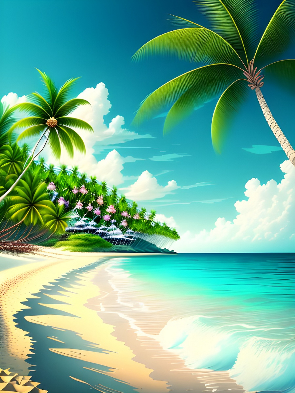 ai绘画「海边壁纸」[比心][比心] #二次元美图#  #超潜力新人创作营