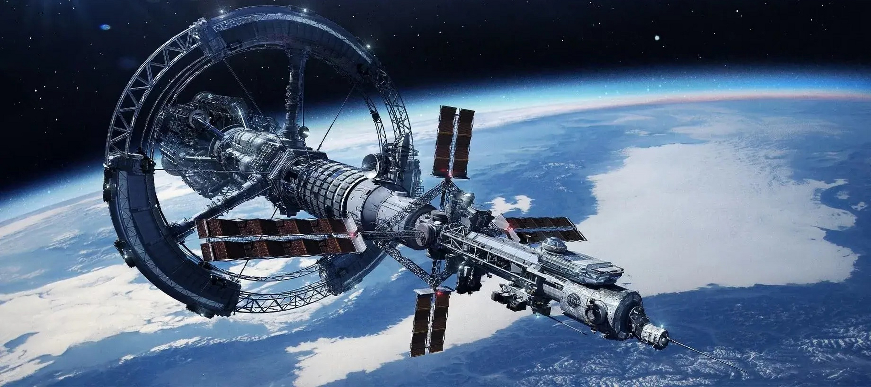 建模欣赏:太空飞船与空间站,我们未来的家园. #动漫# #插画# #模型