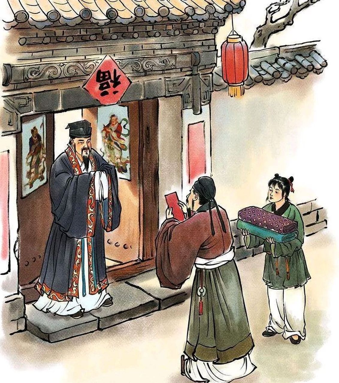 当他看到主考官出的对联后,心里一惊:天助我也,这跟我昨晚在马员外家