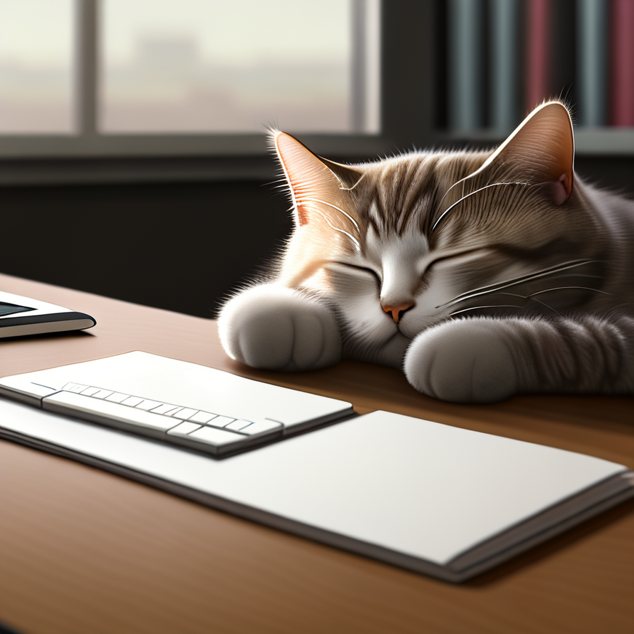 第一天上班,就想睡觉的猫猫 #百度ai绘图黑科技