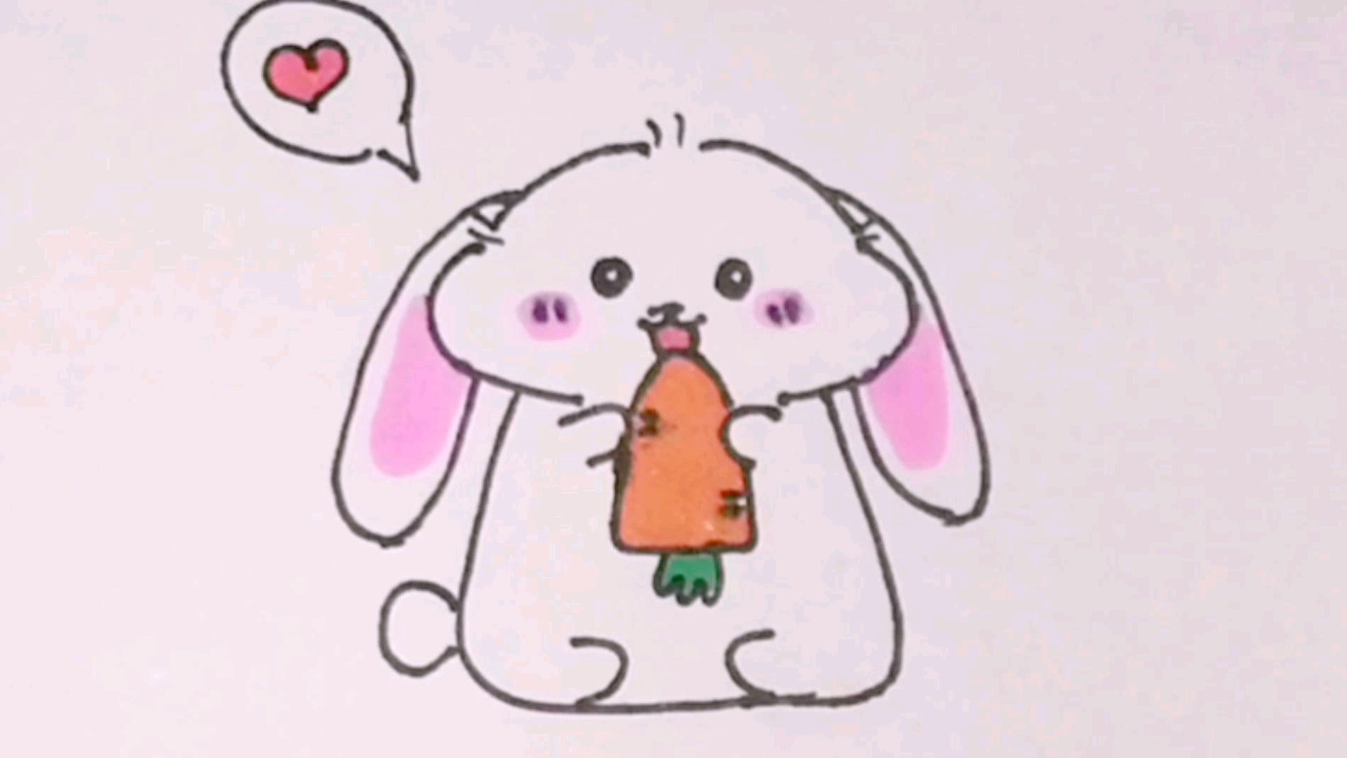 简笔画吃萝卜的小兔子