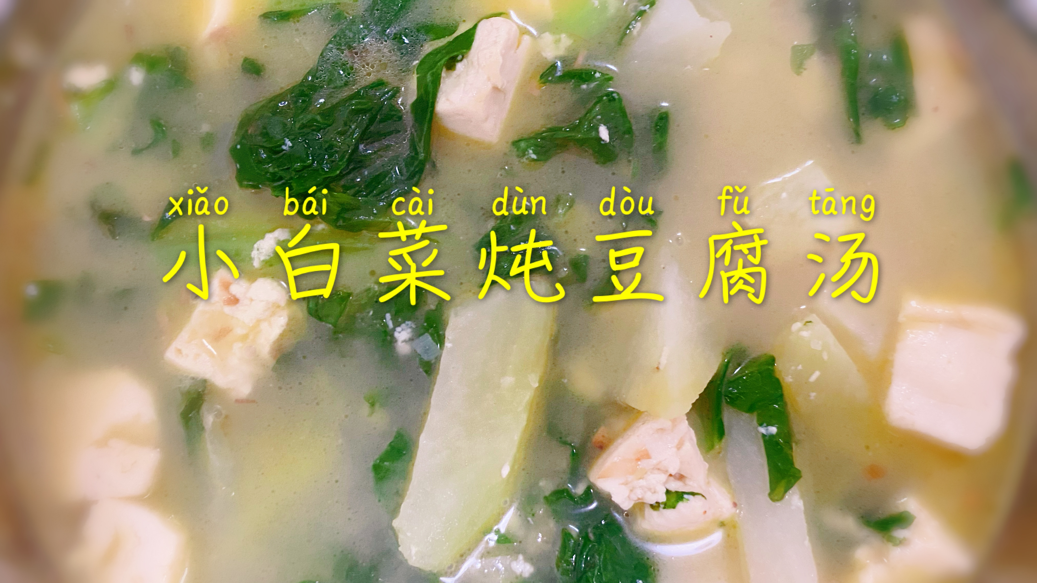 雪峰教你做菜清淡爽口,不油不腻,小白菜炖豆腐汤