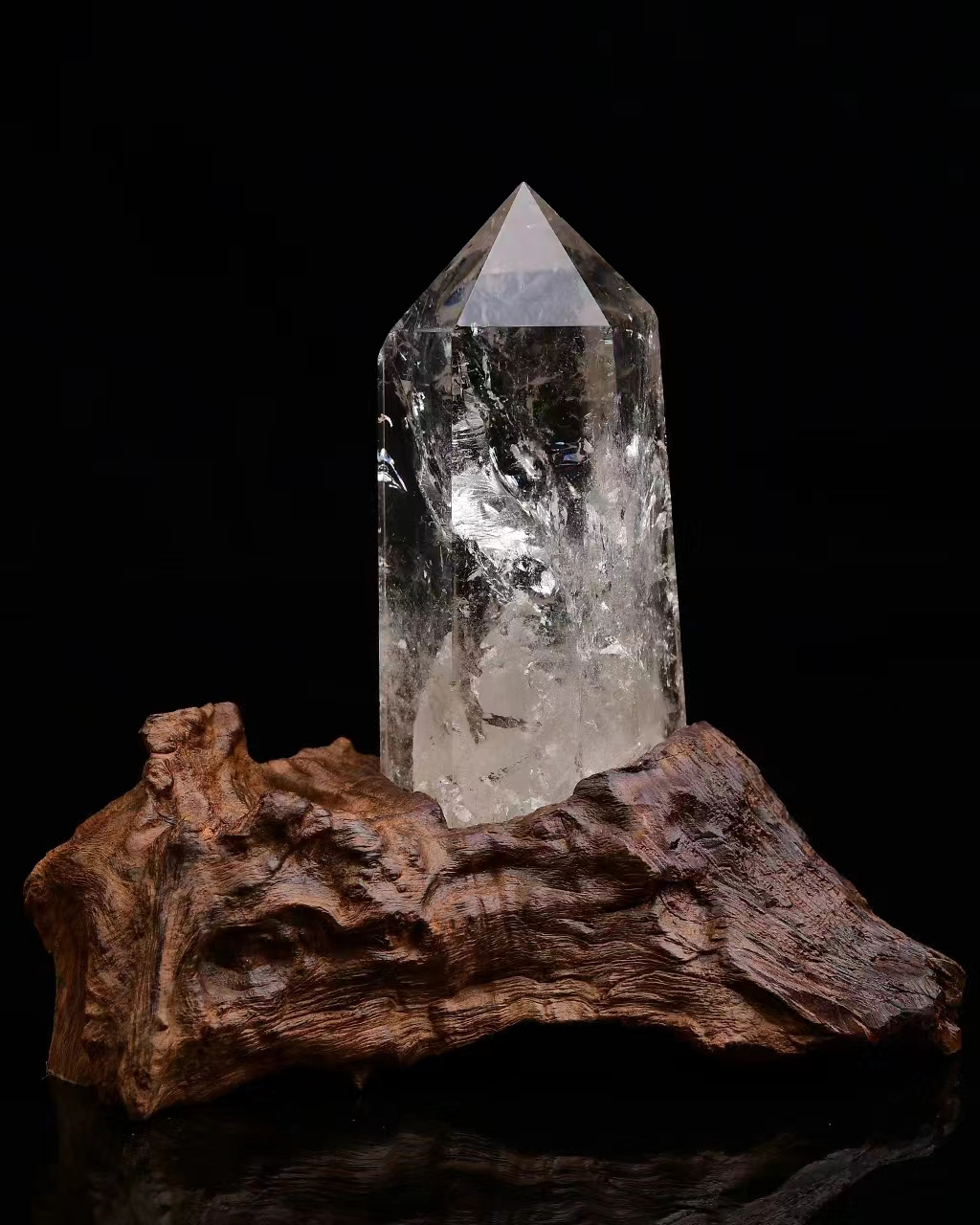 天然白水晶能量柱子摆件,手工打磨,十分精致.#白水晶能量柱