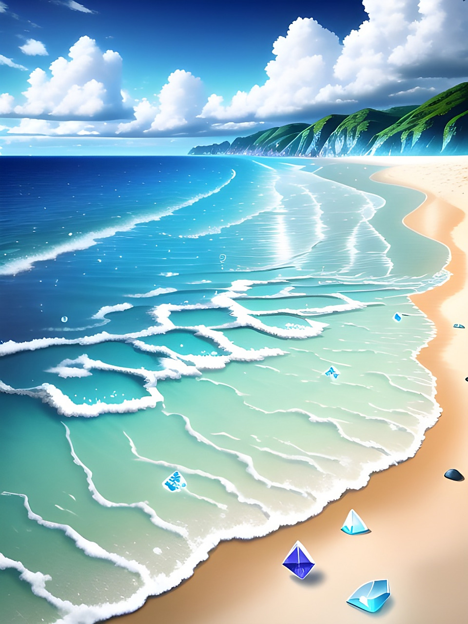 海景壁纸[比心] #治愈系风景#  #小清新壁纸#  #ai算法生成的图片有多