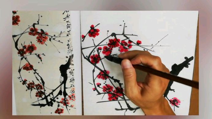 国画:齐白石的梅花图欣赏与画法