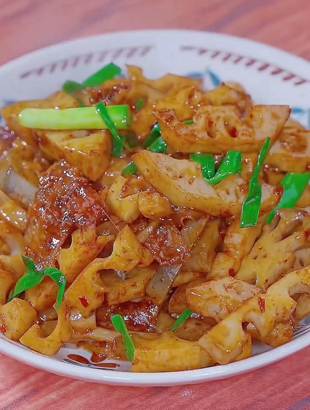 小炒藕条,鲜香清脆