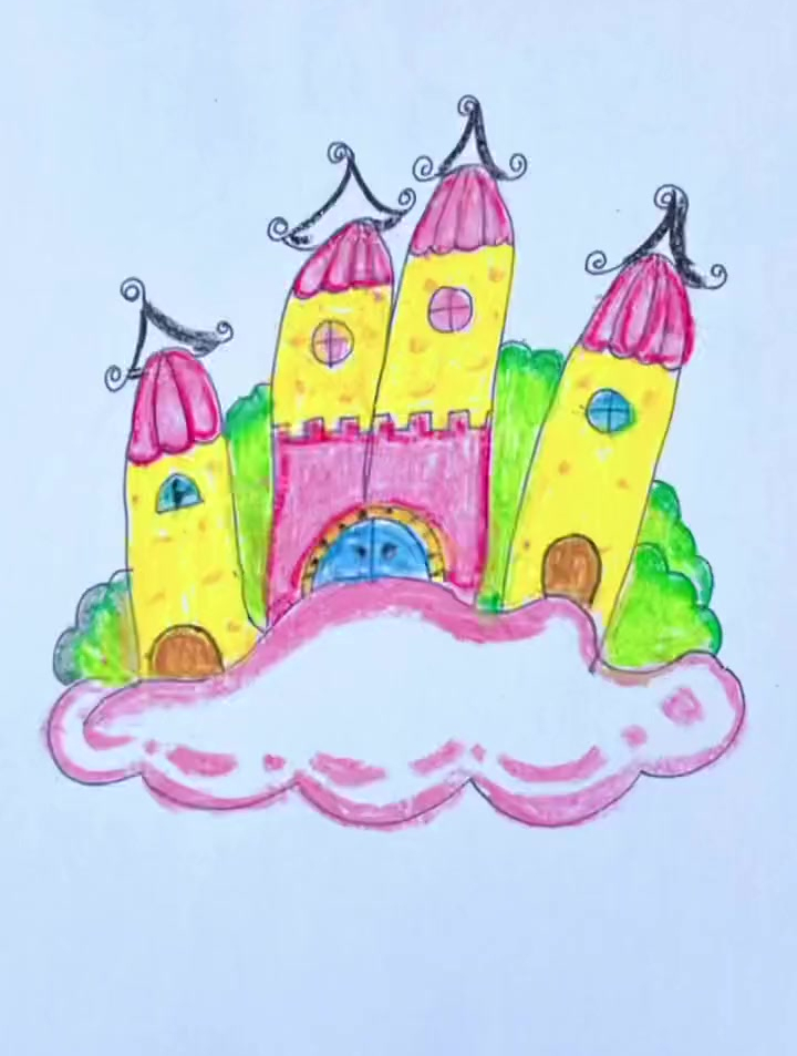 放假陪宝宝画一个魔法城堡吧