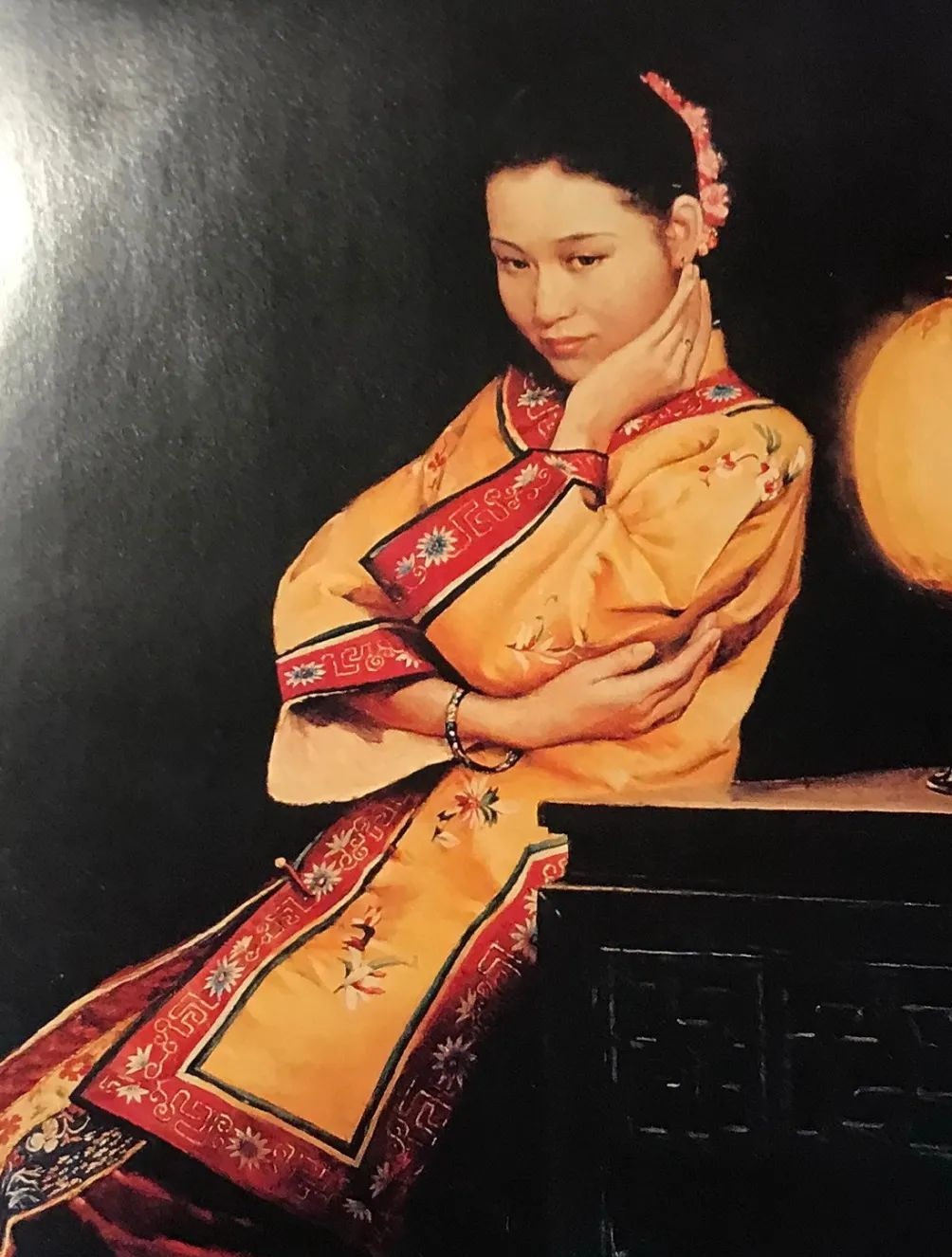 油画艺术作品"古典人物"系列:《喜娘》李自刚