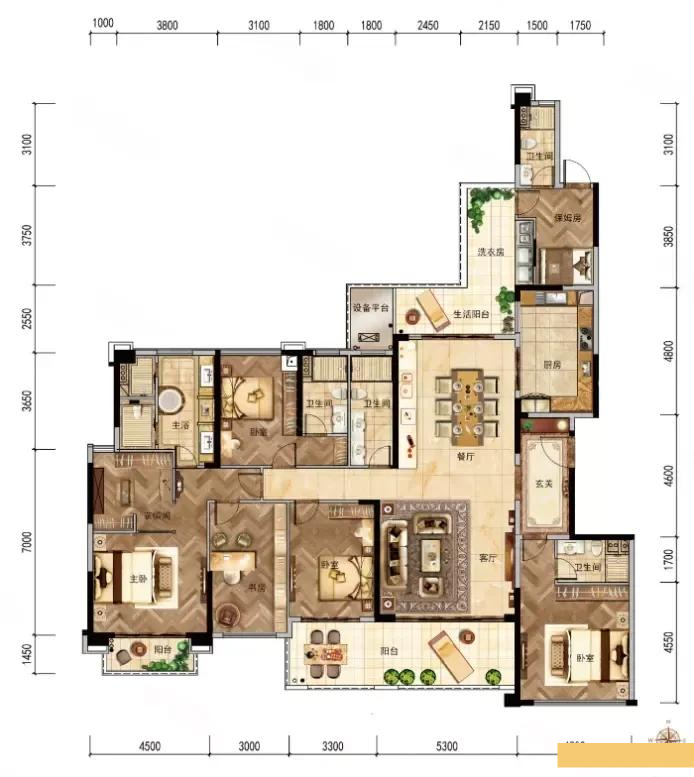 260平米极致居家大平层主卧太豪华了