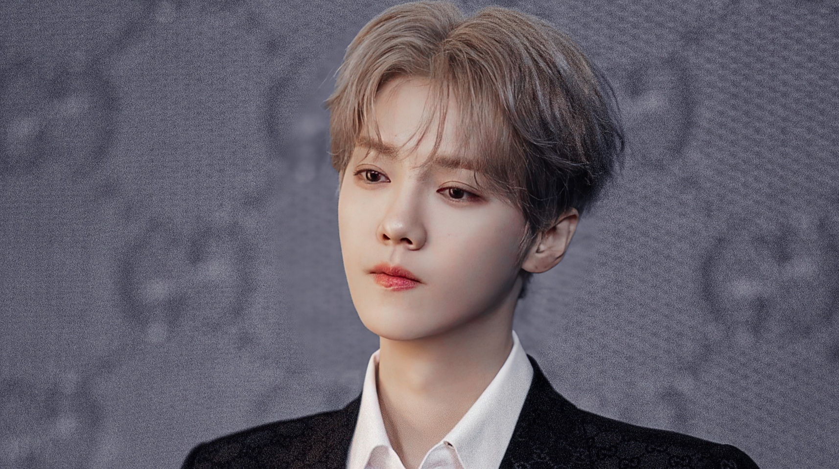 鹿晗金发黑西装好帅