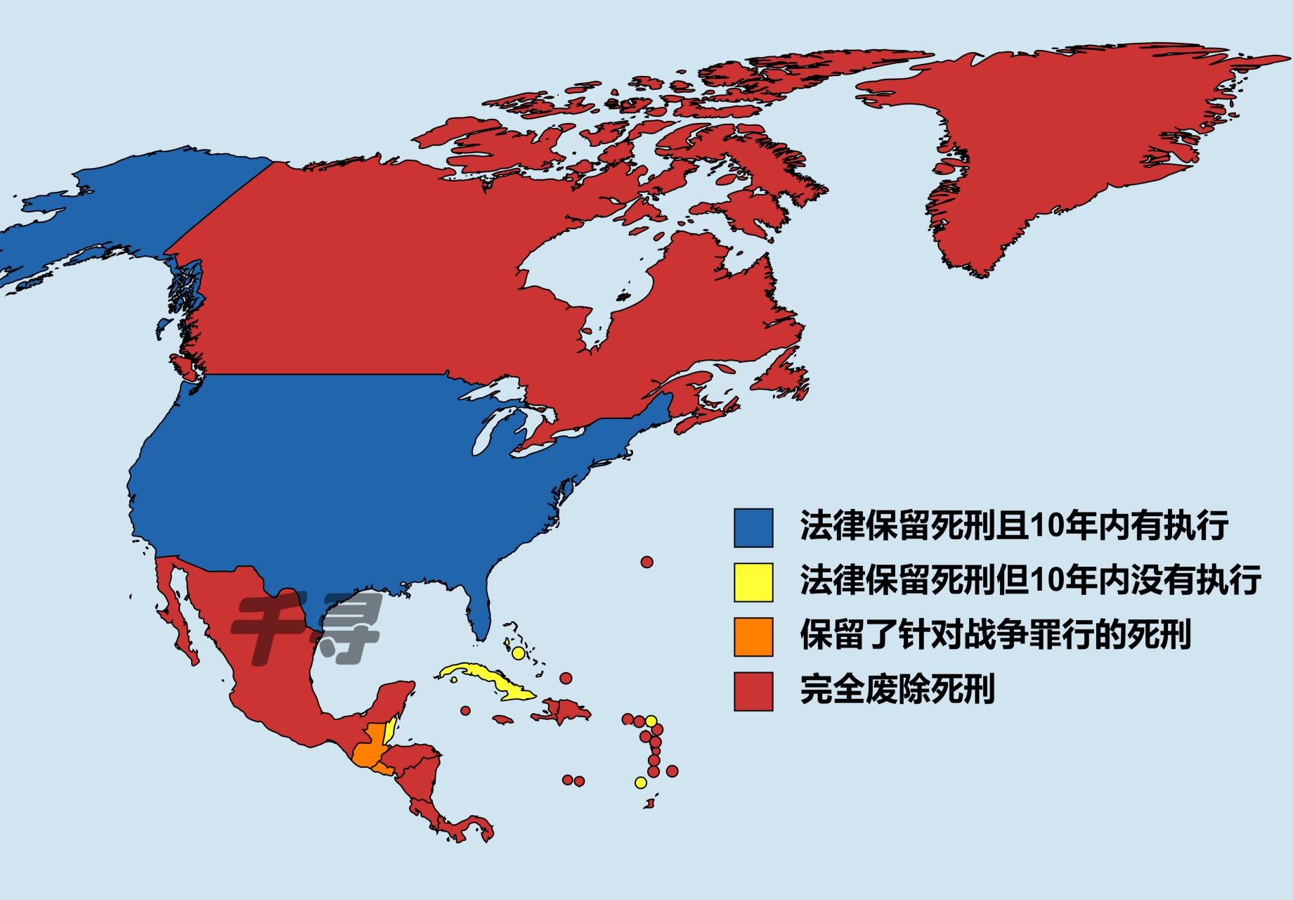美国之外,上一次执行死刑还是2008年在圣基茨和尼维斯.