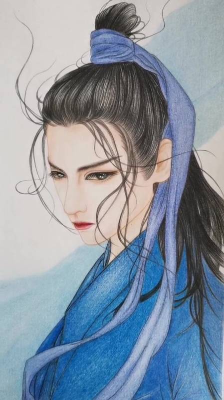 彩铅古风人物爱上画这种风格了