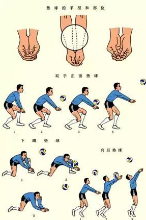 排球垫球手势动作图片