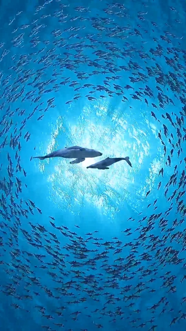 优美大自然:我想要坠入深海里,看看悠闲的鲸鱼海底