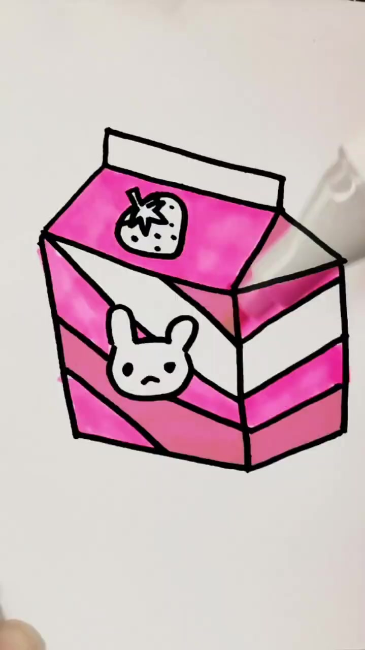 简笔画,牛奶盒的简单画法