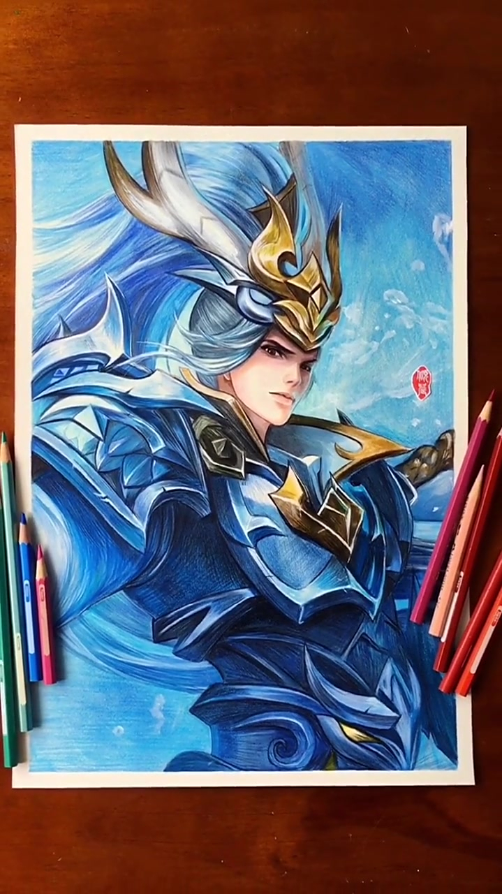 白龙吟绘画过程视频彩铅马克笔