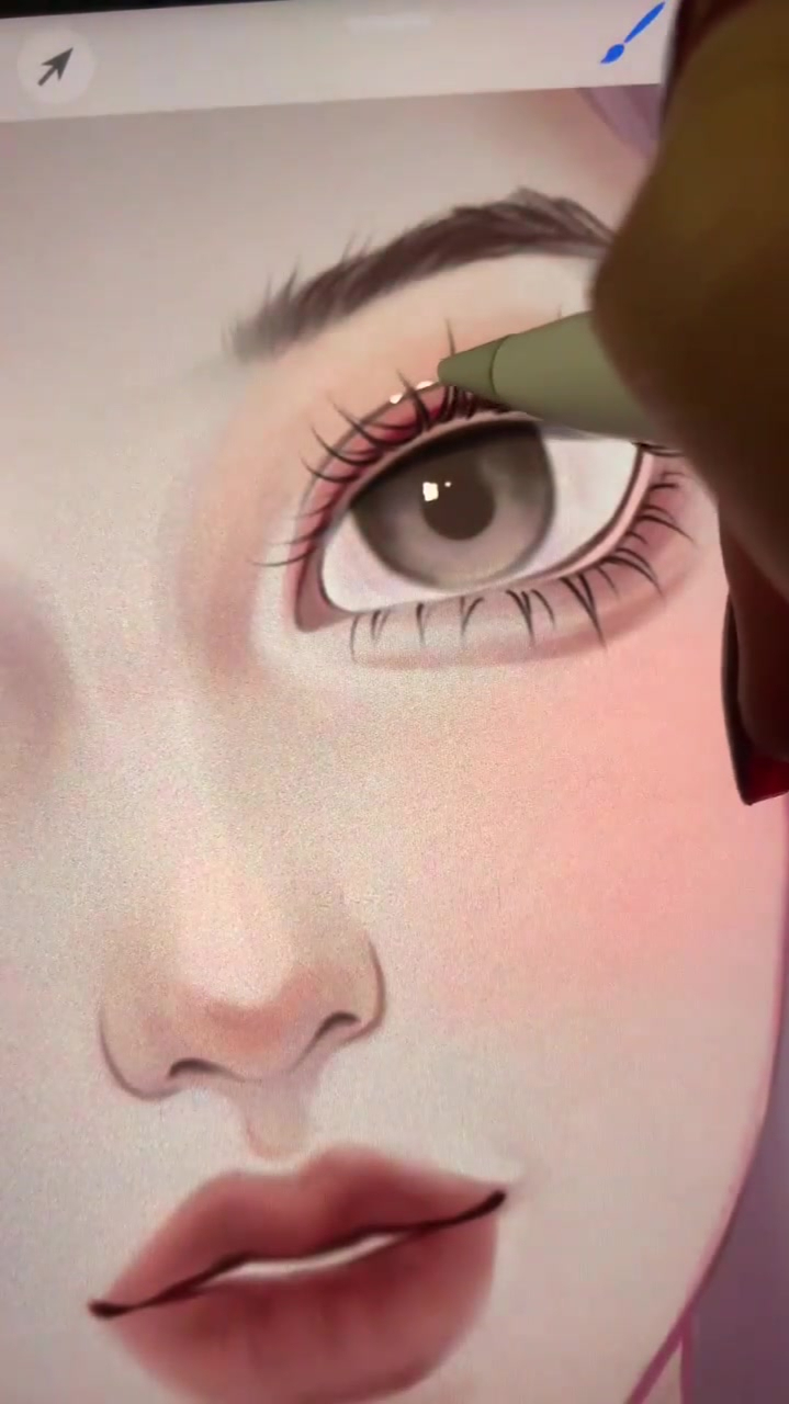 板绘人物眼部高光绘画过程