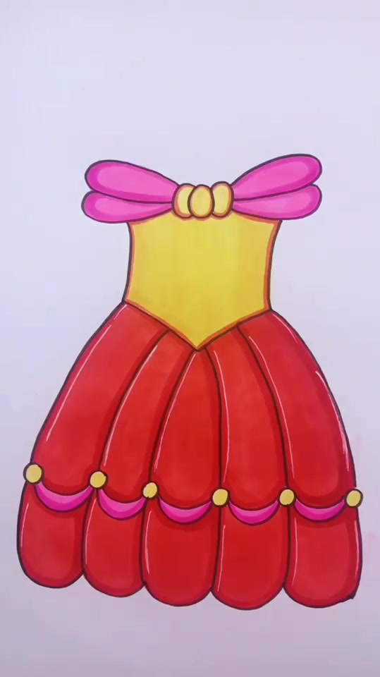 芭比娃娃简笔画裙子图片