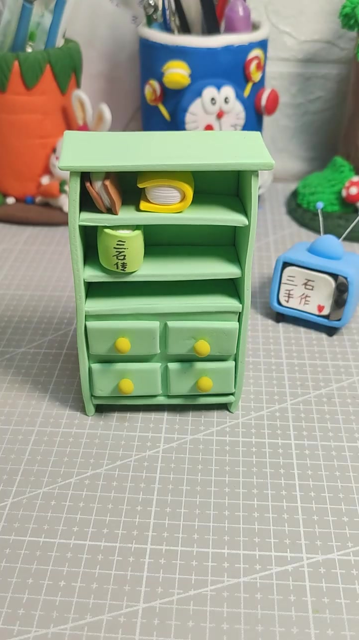 绿色小书柜粘土手工我的粘土世界