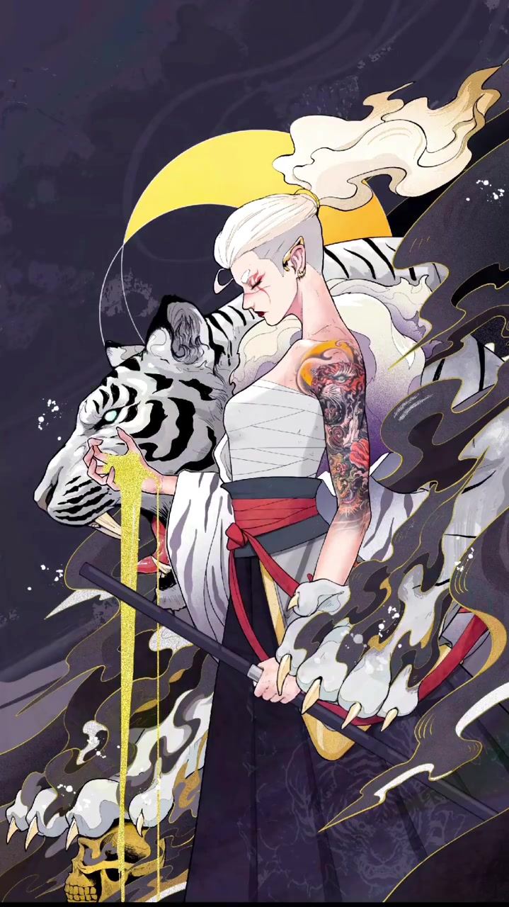 四神兽系列之白虎拟人壁纸