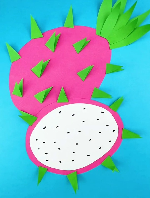 创意小手工:超简单火龙果拼