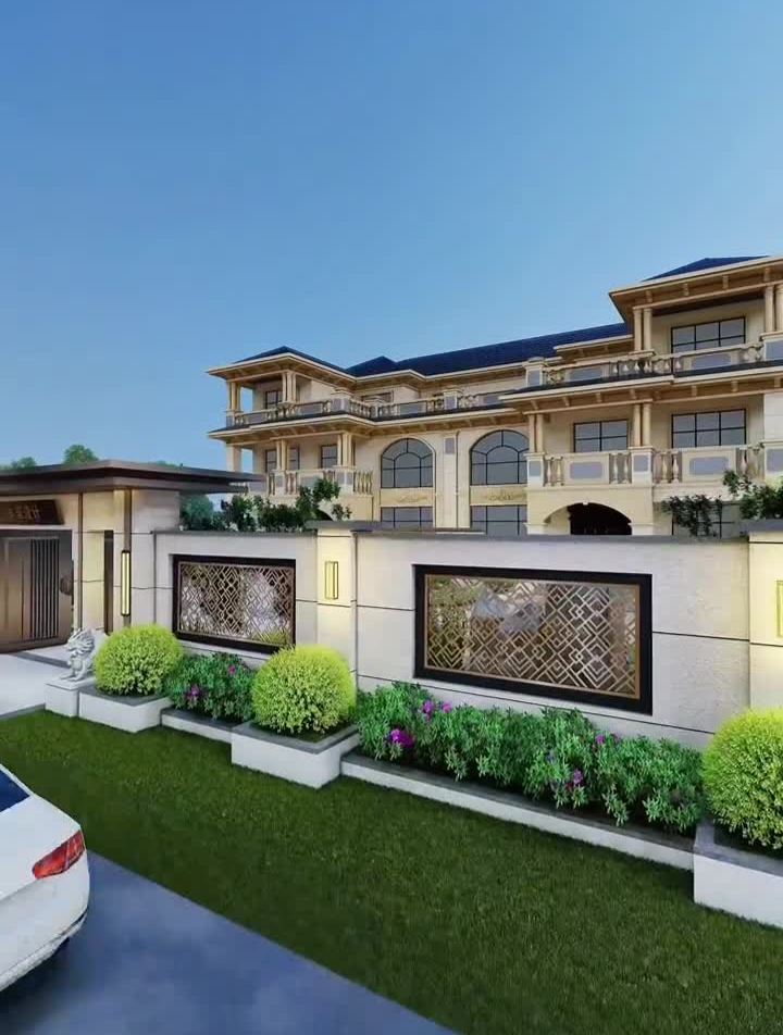 别墅庭院围墙门楼,效果好请收藏-度小视