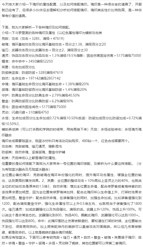 斗罗大陆h5 [攻略心得] 魂印搭配