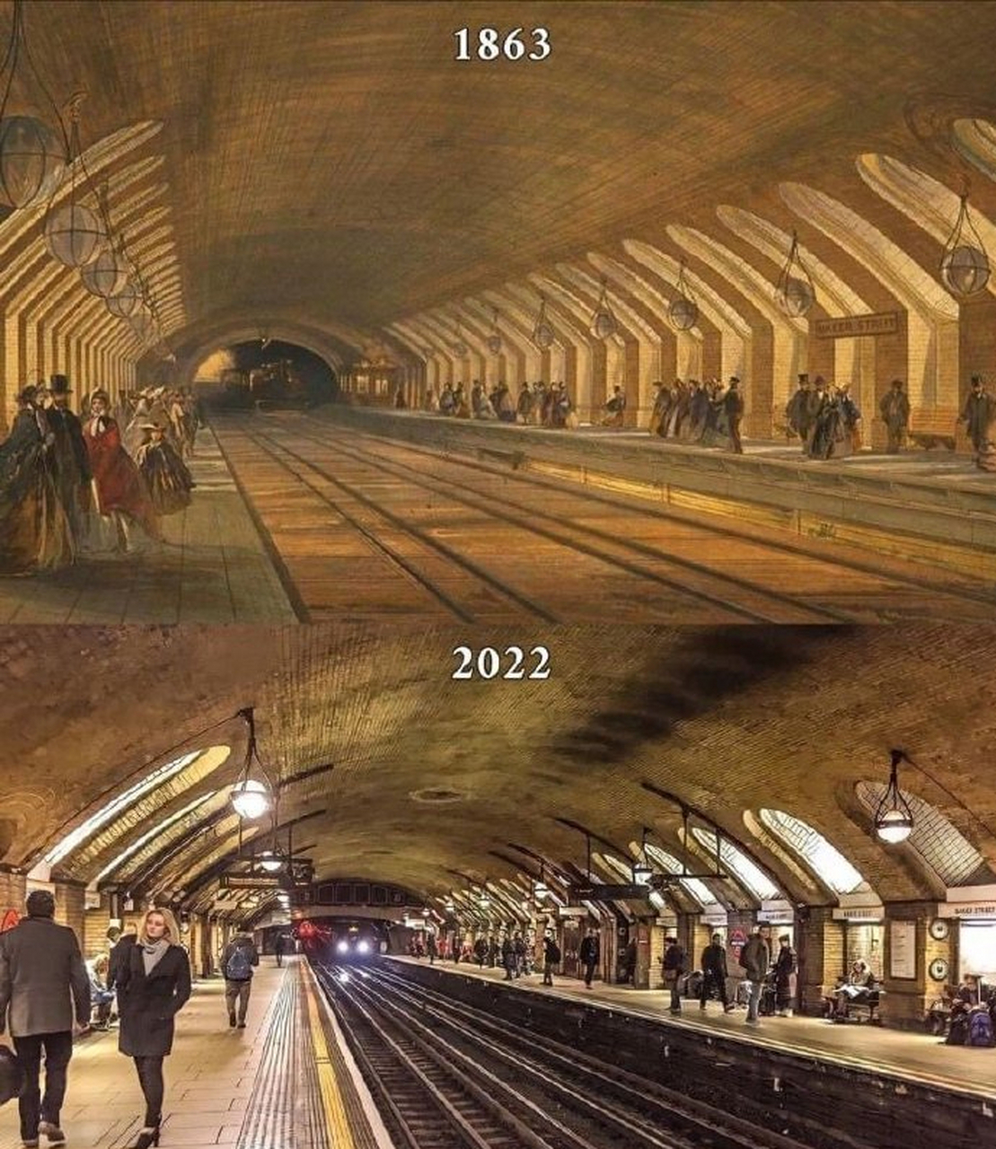1863年和2022年的英国地铁 67,这么多年感觉变化也不是很大[吃瓜]